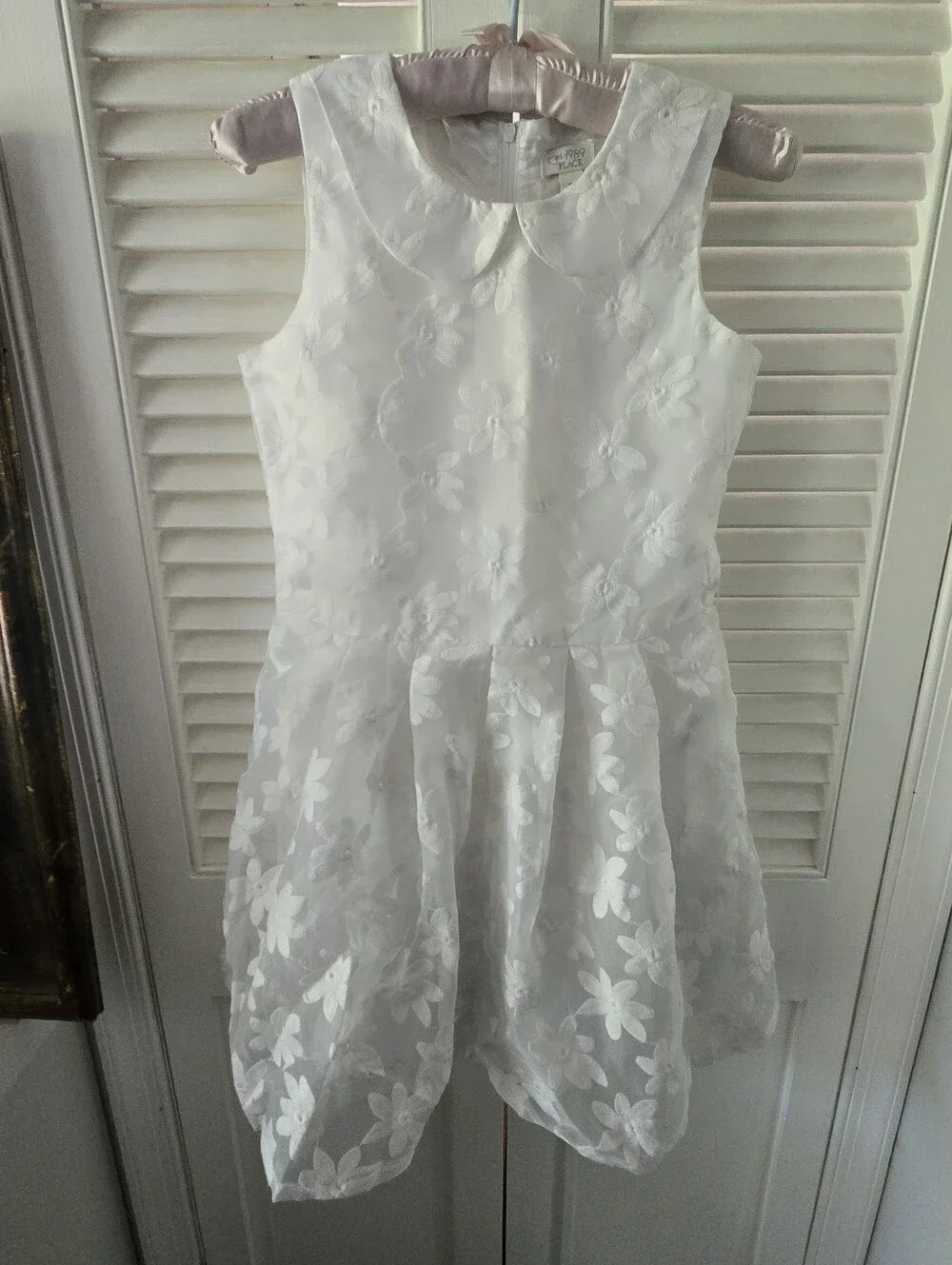 The Children's Place Girls 12 White Floral Layered Special Occasion Dress